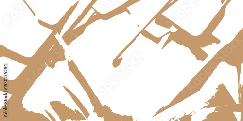 Vintage vector illustration of an abstract tree branch with wooden leaves and steel chopsticks isolated on white paper as an old metal object with nobody