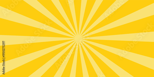 Circus background of spiral yellow orange rays vector illustration. Vintage radial pattern with sunbeams or starburst strip. Circus, carnival, summer fair or chapiteau backdrop.