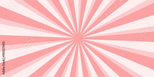 Twist spiral rays abstract background vector template design with curly wavy strips waves line curved spinning pattern in pink color. Spiral pattern poster vector illustration