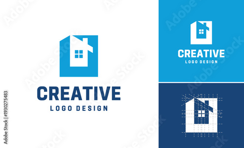House marketing agency property investment business minimalist vector logo design, Creative stylish building design concept