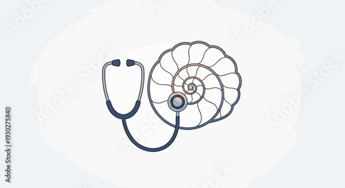 Stethoscope and Heart Medical Illustration