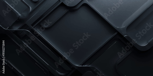 A dark textured surface shows a closeup of a black leather business briefcase and bag material with a detailed fashion pattern and zipper