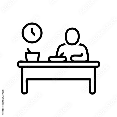 Professional working diligently at modern office desk