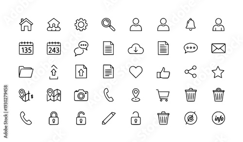 General vector icon set for web, mobile, and app design