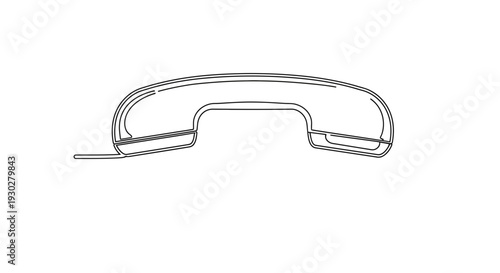 Vintage Telephone Handset Outline, Retro Communication Device Icon