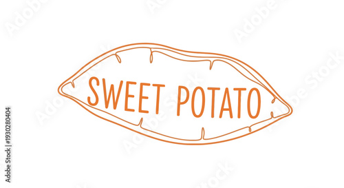 Sweet Potato Logo Design: Organic Food Concept, Healthy Eating, Root Vegetable Illustration