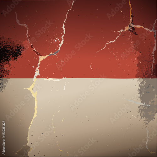 Cracked and peeling paint texture on an old wall surface.