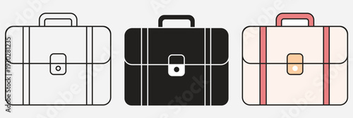 Premium Travel Suitcase Vector Icon Rolling Luggage For Vacation And Tourism Design