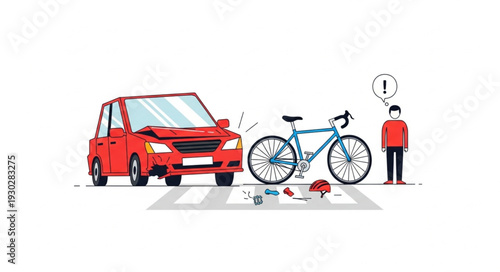 Car Accident with Bicycle and Person.