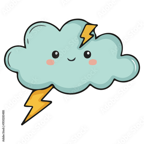 Cute Thunderstorm Cloud Cartoon
