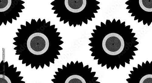 Black and white gear wheels pattern.