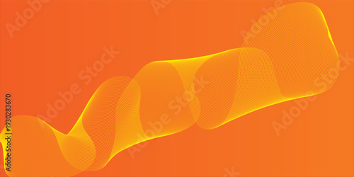 PrintVector abstract background with dynamic orange waves, lines and particles. vector ilustration.