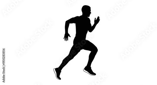 Man Running Silhouette in Motion.