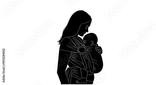 Mother Holding Newborn Baby Close.