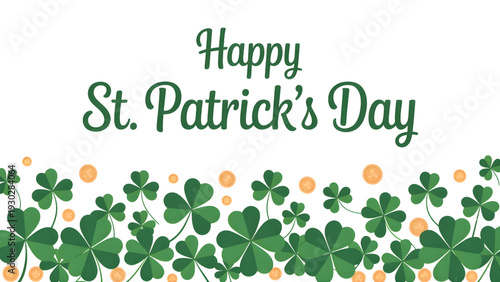 St. Patricks Day Shamrocks with Gold Coins