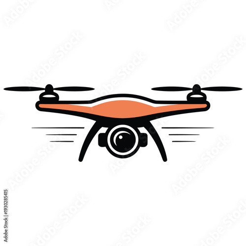 Minimalist quadcopter drone with camera for modern technology design