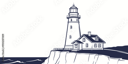 lighthouse on a white background