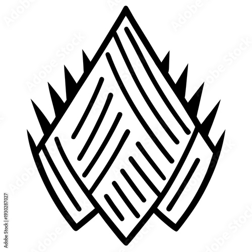 black and white vector illustration of an abstract symbol