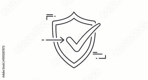 Security Shield with Check Mark Icon: Protection, Safety, and Approval Concept