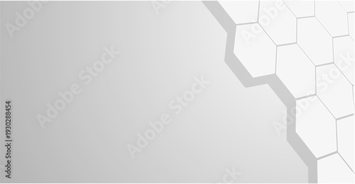 Modern grey hexagonal technology background with subtle gradient and 3D depth effect