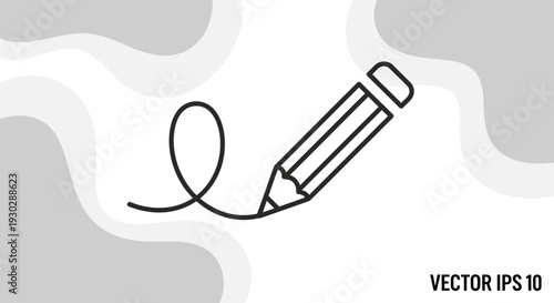 Pencil Drawing Line Art Icon: Creative Writing, Education, and Design Concept