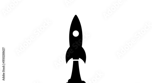 Black silhouette of a rocket ship.