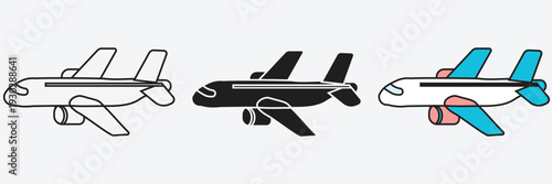 Creative Airfly Airplane Vector Icon Modern Aviation Travel And Flight Concept Design