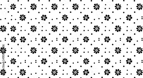 Black snowflakes on white background.