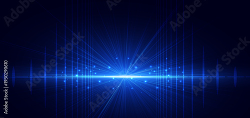 Technology blue lines diagonal on dark background with lighting effect.