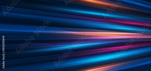 High speed muticolor diagonal lines on dark blue background.