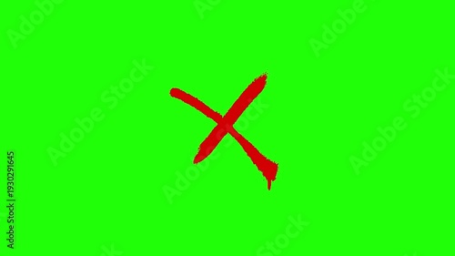 Red spray paint cross mark icon isolated on transparent background representing error rejection wrong and no symbol