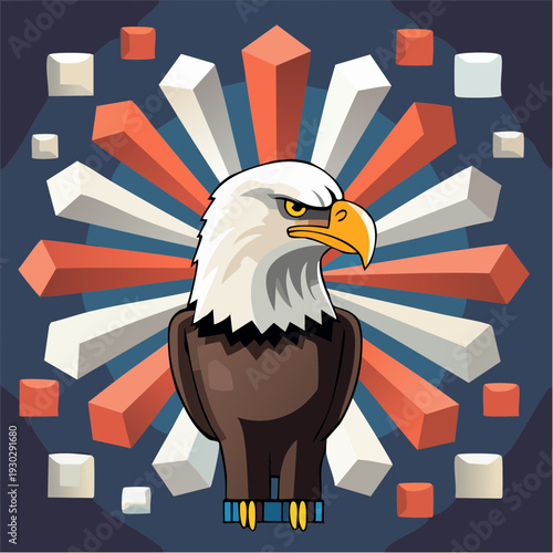 Majestic bald eagle with intense gaze symbolizing strength and freedom.