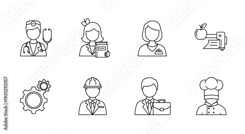 Professionals in various careers and industries at work