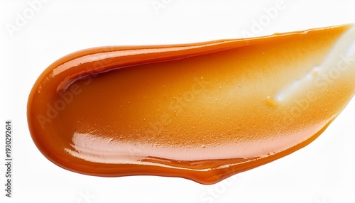 Trace Of Condensed Milk Smear Of Caramel Paste Close Up On A Transparent Background