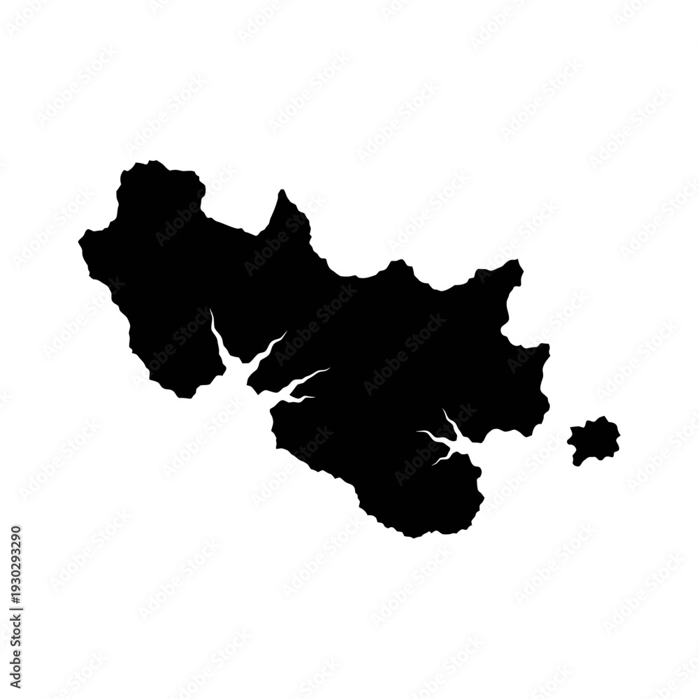 Fototapeta premium Sicily island map with cracks and damage