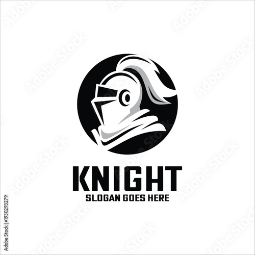 Medieval knight logo design vector