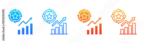 Continuous Improvement icon sheet multiple style collection