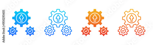 Process Integration icon sheet multiple style collection