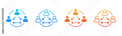 Workflow Coordination icon sheet multiple style collection