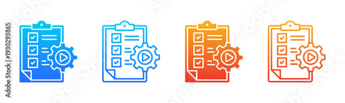 Operations Execution icon sheet multiple style collection