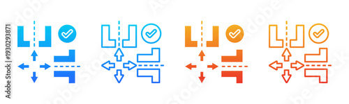 Process Alignment icon sheet multiple style collection