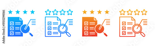 Process Evaluation icon sheet multiple style collection