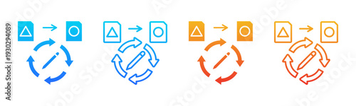 Process Redesign icon sheet multiple style collection
