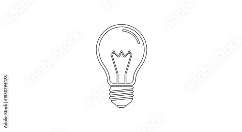 Light Bulb Outline Icon, Symbol of Idea, Innovation, Creativity, and Solution