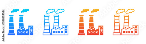 Factory Chimney icon sheet multiple style collection