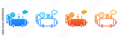 Industrial Boiler icon sheet multiple style collection