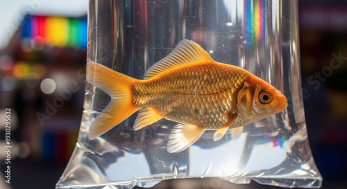 Goldfish in Clear Glass Container Water.