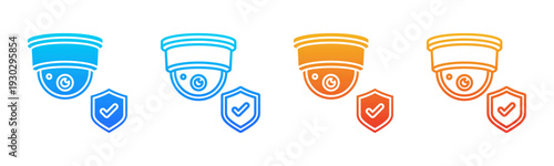 Surveillance Camera icon sheet multiple style collection
