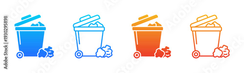 Waste Disposal icon sheet multiple style collection