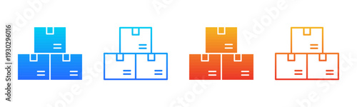 Packaging Box icon sheet multiple style collection